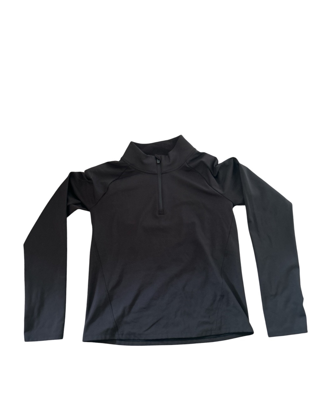 Athleta Girl Black Long-Sleeve Quarter Zip Pullover (kids)